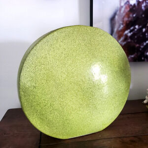 Vintage Emissary Large Round Vase Adult Large 11" Green Speckled MCM Collectible